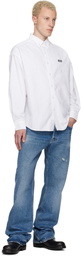 AAPE by A Bathing Ape White 'AAPENOW' Moonface Logo Long Sleeve Shirt