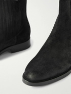 Brunello Cucinelli - Waxed-Suede Chelsea Boots - Black