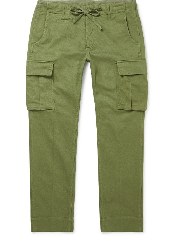 Photo: MAN 1924 - Tomi Tapered Cotton-Blend Twill Cargo Trousers - Green