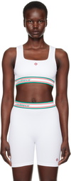 Casablanca White Seamless Sports Bra
