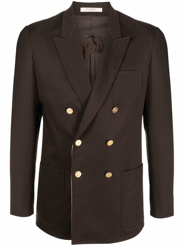 Photo: VALENTINO - Cotton Double-breasted Blazer Jacket