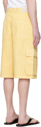 Maison Kitsuné Yellow Workwear Denim Cargo Shorts