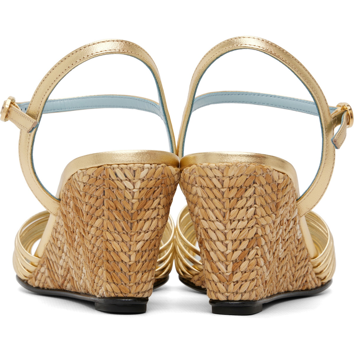 Valentino Garavani Gold Coeur Royal Espadrille Heeled Sandals