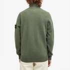 Stone Island Men's Lambswool Quarter Button Knit in Musk