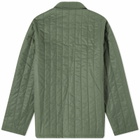 A.P.C. Hugo Quilted Shirt Jacket in Military Khaki