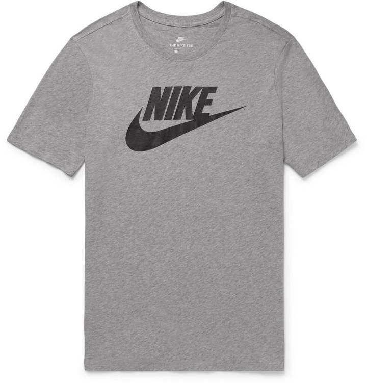 Photo: Nike - Printed Cotton-Jersey T-Shirt - Gray