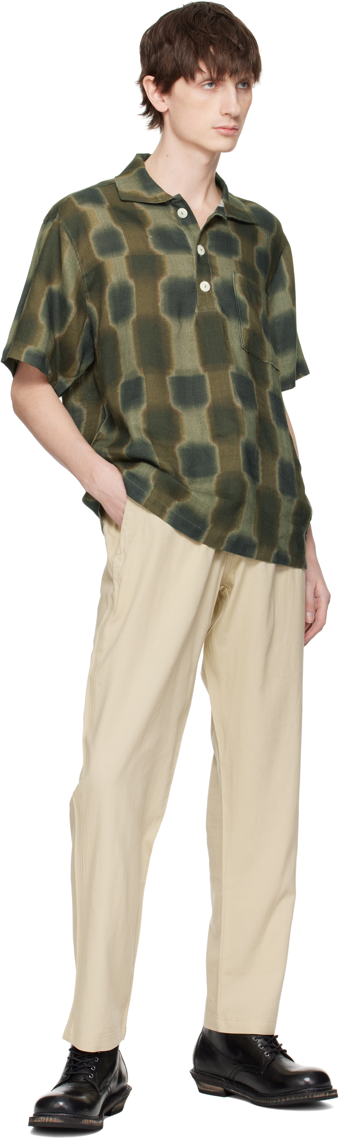 OAS Beige Linen Long Trousers