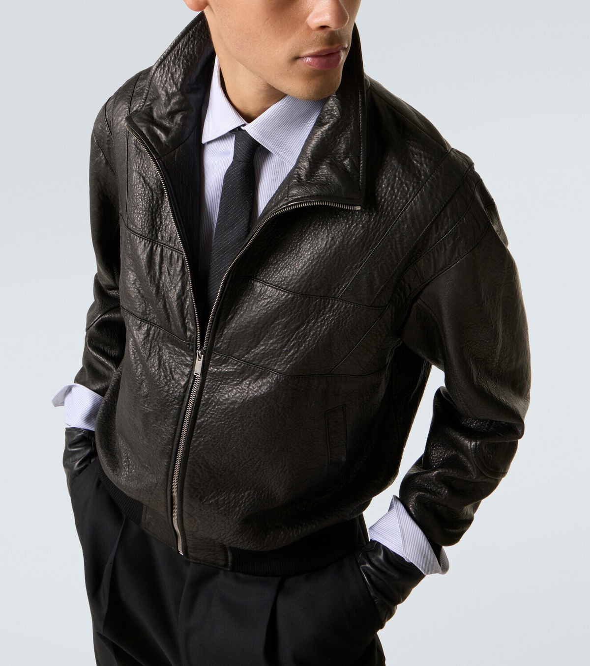 Saint Laurent Leather bomber jacket