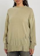 Our Legacy Slant Distressed Effect Wool Jumper Beige