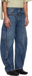 Jean Paul Gaultier Blue 'The Denim Strap' Jeans