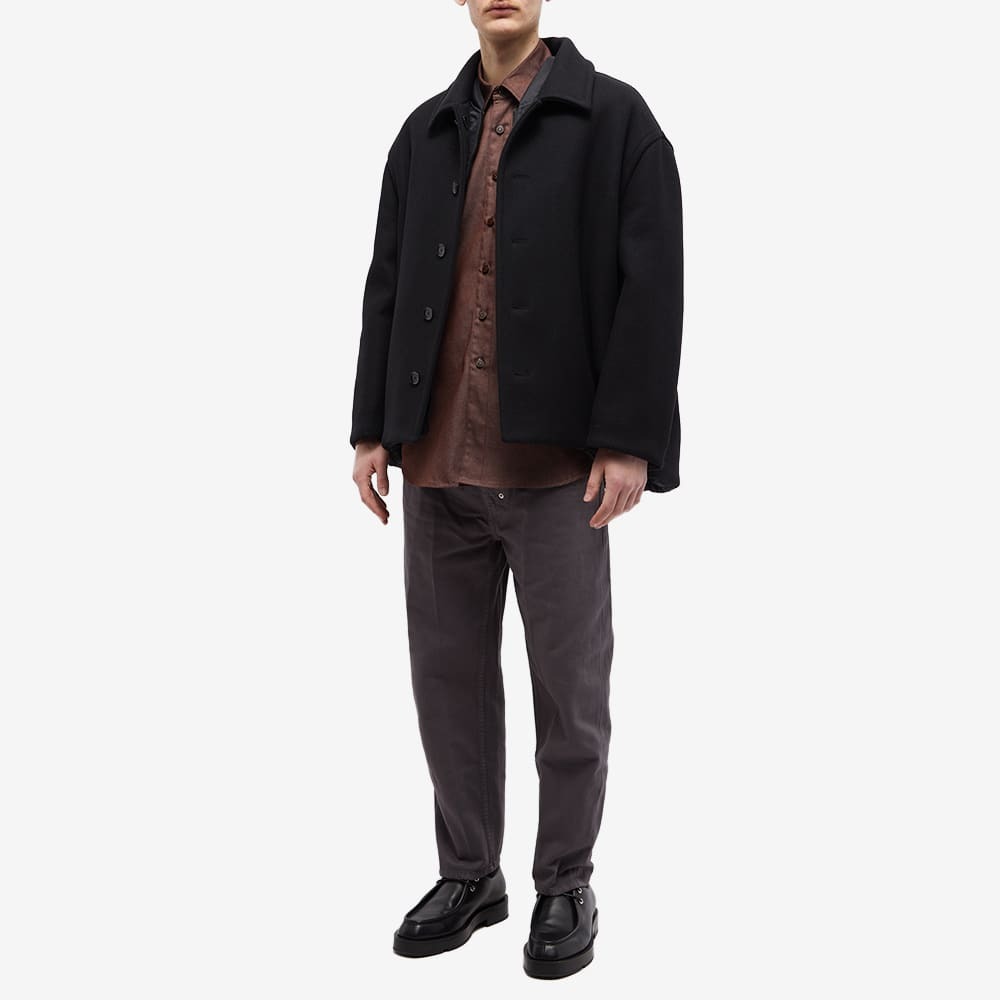 Raf Simons Men's Straight Fit Denim Overshirt in Dark Brown Raf Simons