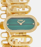 Fendi O'Lock Horizontal quartz watch with diamonds