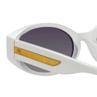 Linda Farrow Lyra - White / Yellow Gold Sunglasses