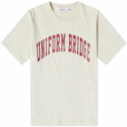 Uniform Bridge Men's Arch Logo T-Shirt in Oatmeal