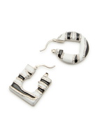Jacquemus Les Boucles Rond Carré Enamelled Hoop Earrings - Black - One Size