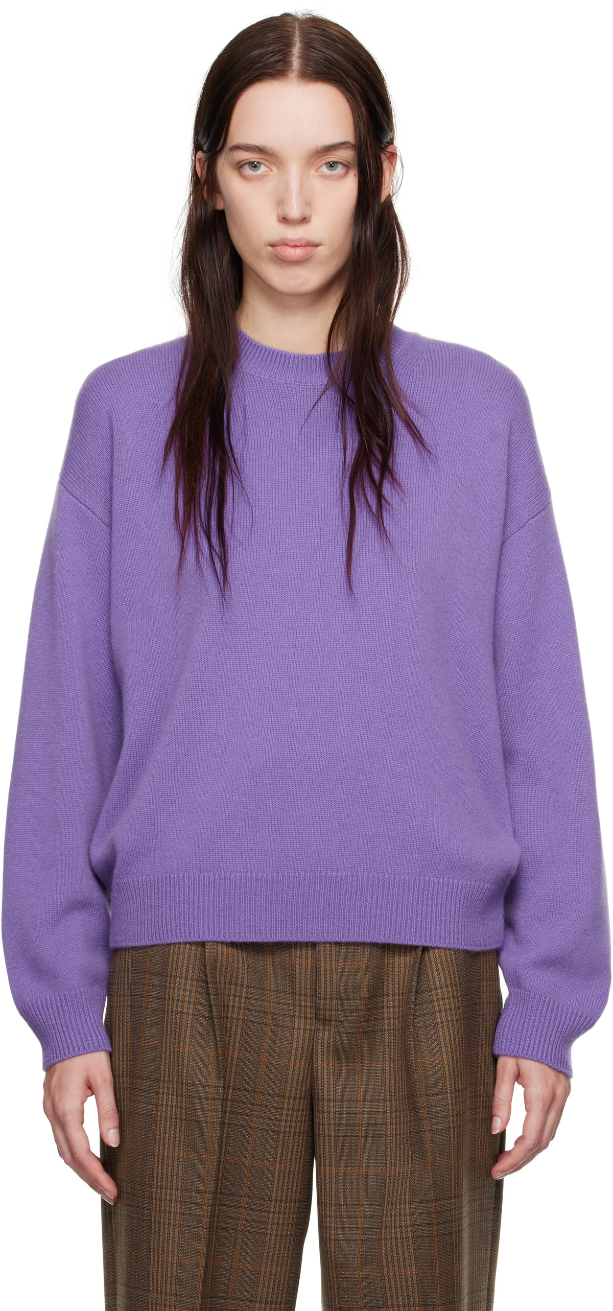 AURALEE Purple Baby Cashmere Knit Sweater Auralee