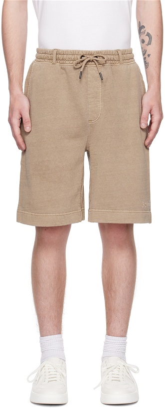 Photo: BOSS Beige Embroidered Shorts