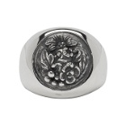 Ugo Cacciatori Silver Button Foliage Chevalier Ring