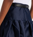 Self-Portrait Belted taffeta miniskirt