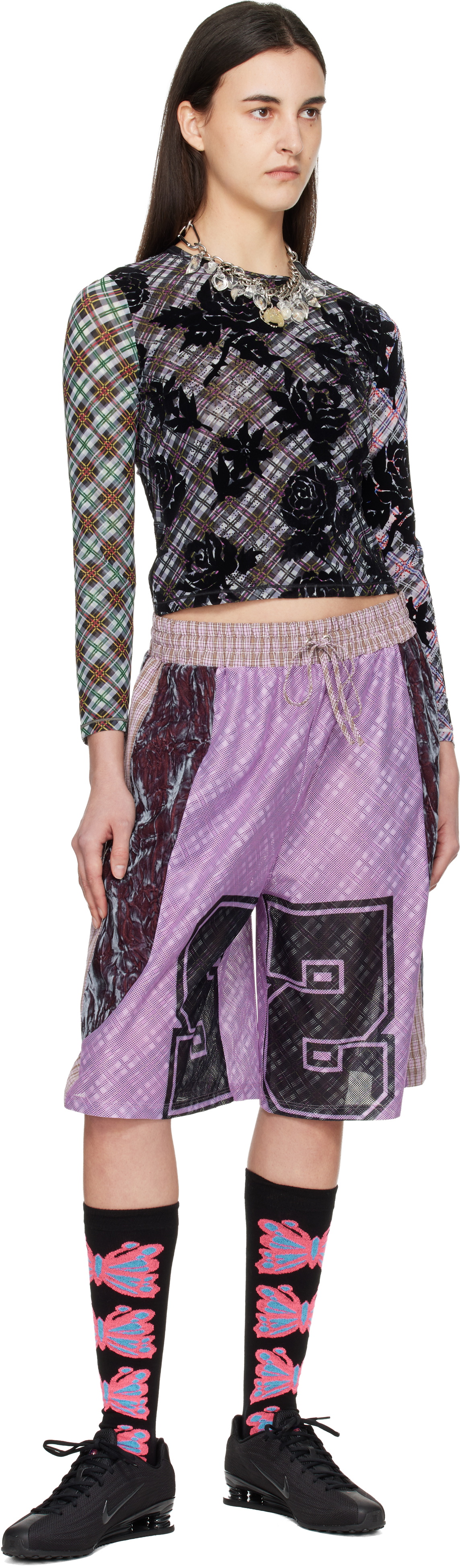 Chopova Lowena Purple Basketball Shorts