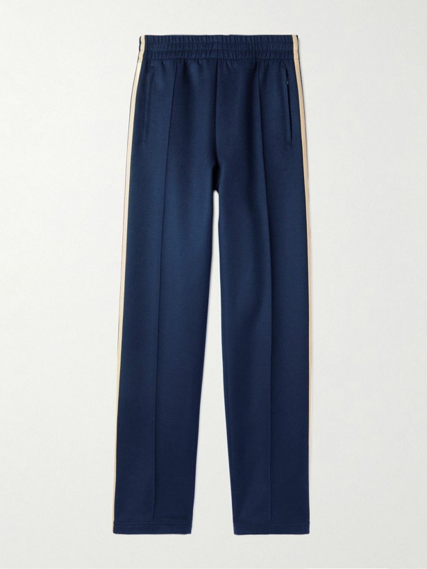 Photo: Bottega Veneta - Straight-Leg Striped Wool-Flannel Trousers - Blue