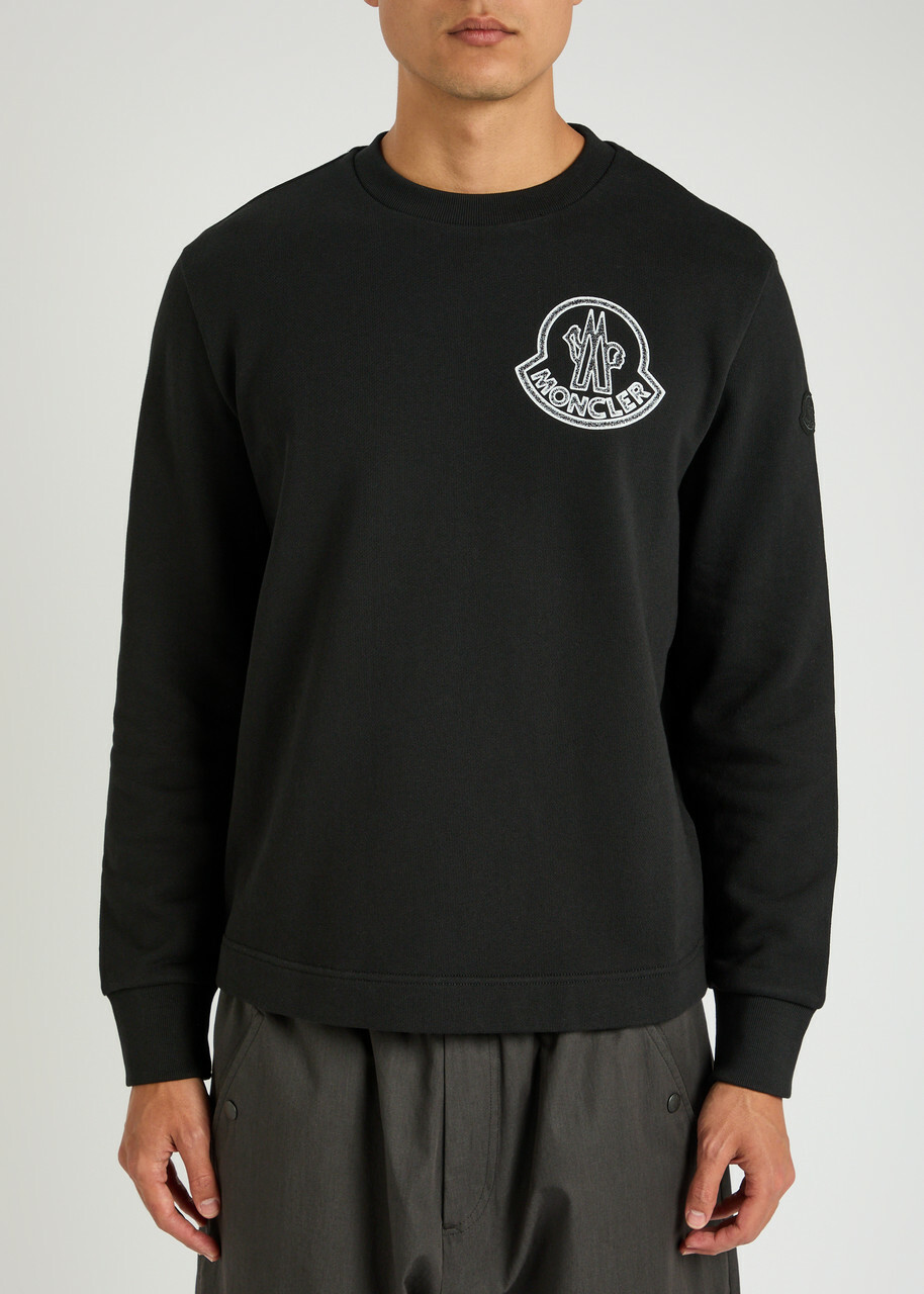 Moncler New Badge Logo-print Cotton Sweatshirt Black Moncler