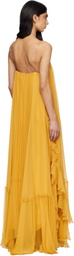 Chloé Yellow Sleeveless Silk Mousseline Maxi Dress