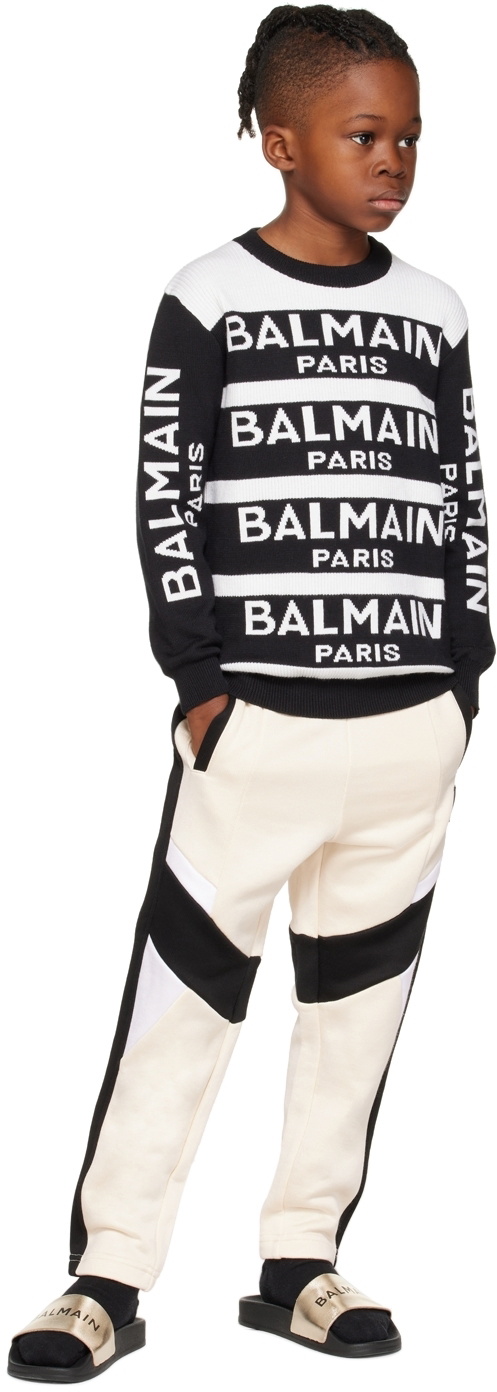 Balmain Kids Black Jacquard Sweater