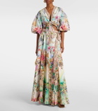 Camilla Printed cotton wrap skirt