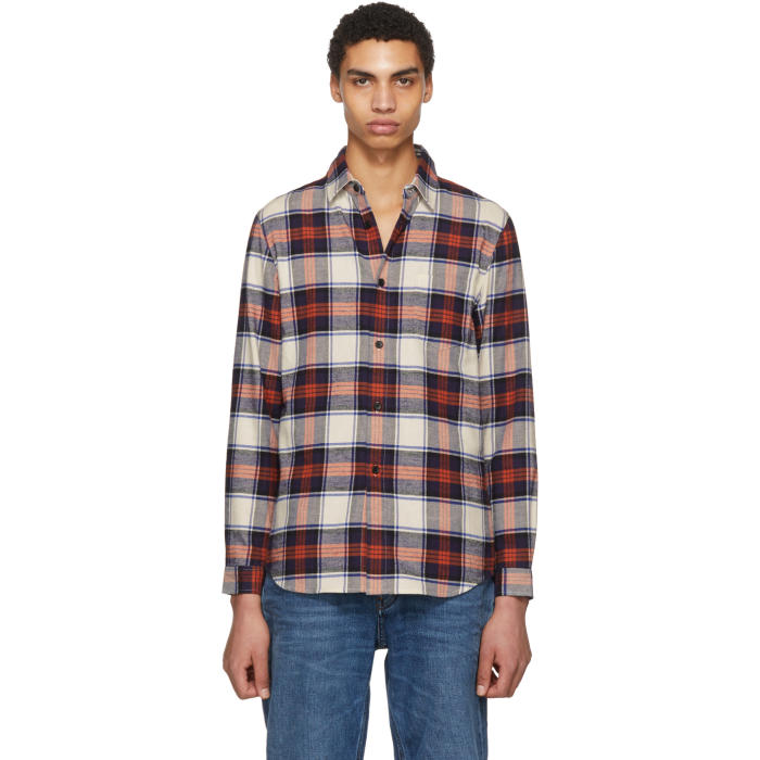 Photo: John Elliott Red and Navy Plaid Shirt