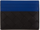 Bottega Veneta Blue & Black Intrecciato Card Holder