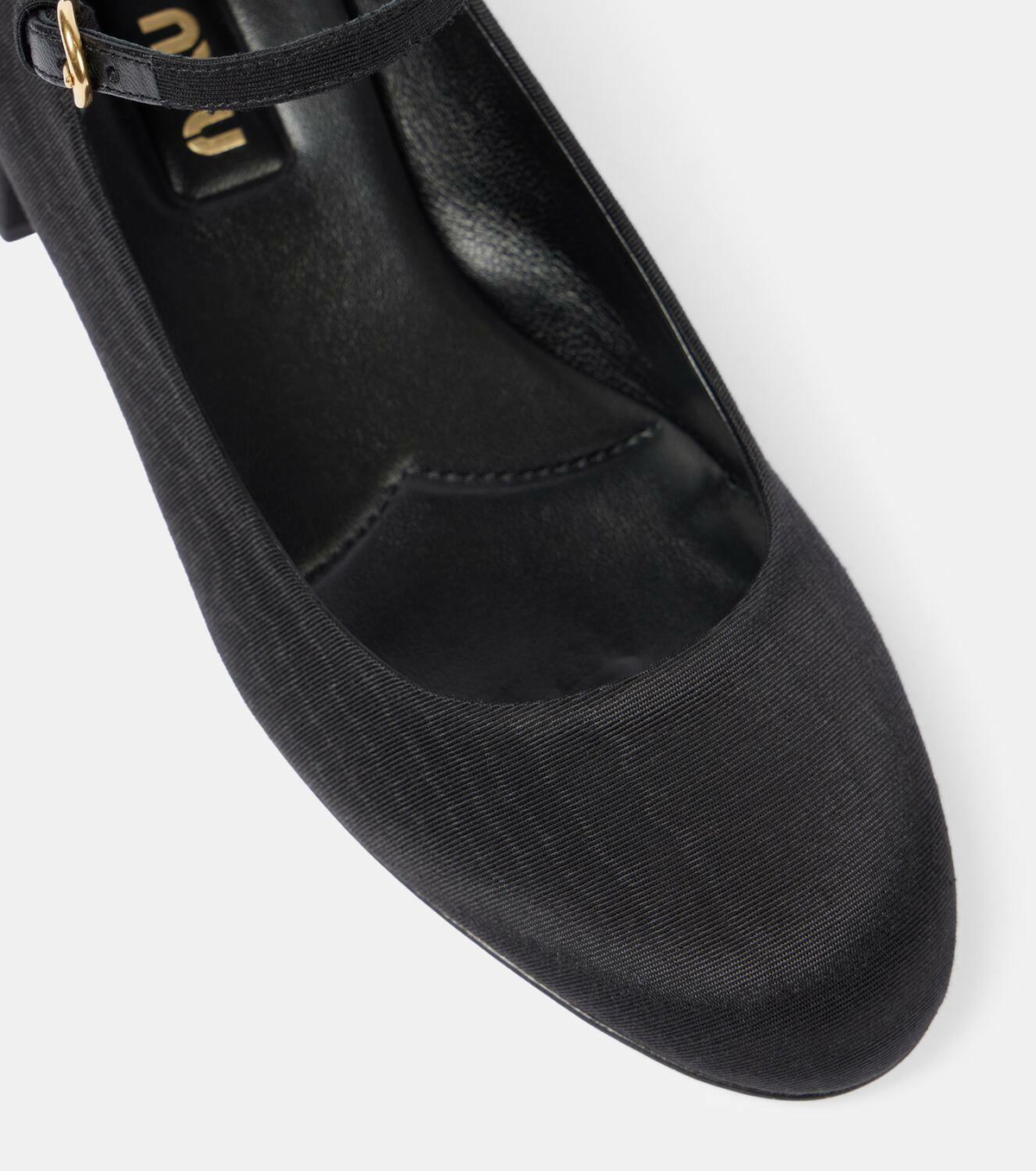 Miu Miu Canvas leather-lined Mary Jane pumps Miu Miu