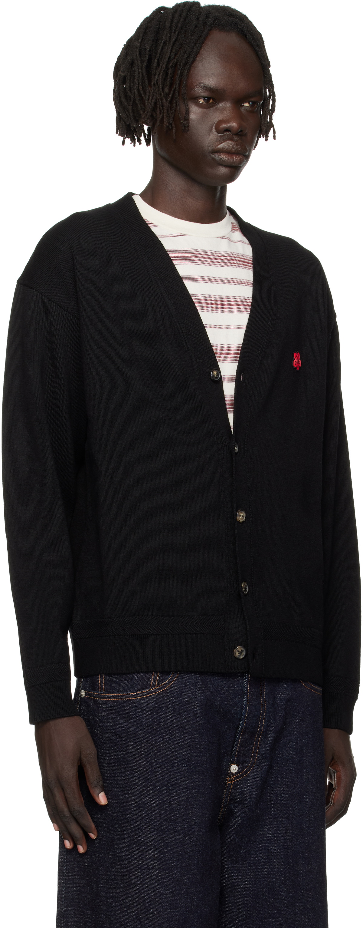 Kenzo Black Kenzo Paris 'Boke Flower' Embroidered Cardigan