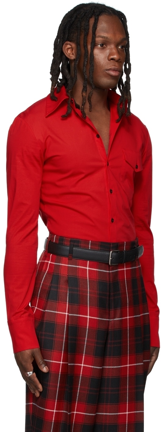 LU'U DAN SSENSE Exclusive Red Cotton Poplin Shirt