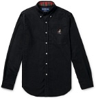 Polo Ralph Lauren - Slim-Fit Button-Down Collar Logo-Embroidered Cotton-Flannel Shirt - Black