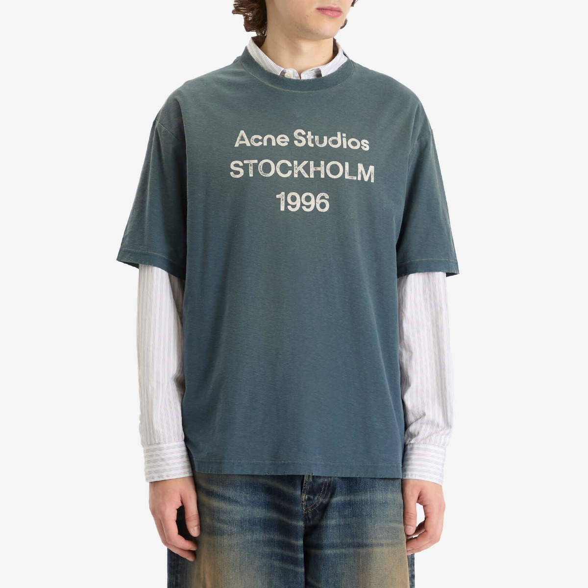 Acne Studios Men's 1996 Exford Short Sleeve T-Shirt in Deep Blue