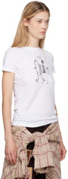 Anna Sui White Shopping Girls Fitted T-Shirt