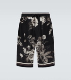Dolce&Gabbana Printed silk twill shorts