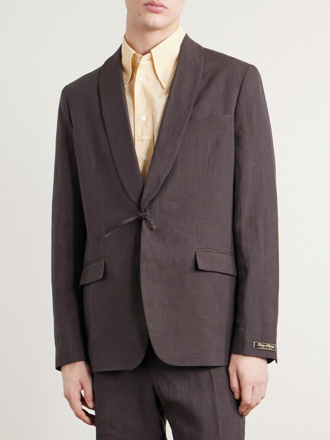 A Kind Of Guise - Shinji Shawl-Collar Linen Suit Jacket - Brown