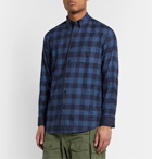 Blue Blue Japan - Button-Down Collar Checked Cotton-Flannel Shirt - Blue