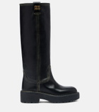 Miu Miu Logo leather knee-high boots