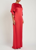 Stella Mccartney Draped Satin-crepe Maxi Dress Red