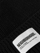 Neighborhood - Logo-Appliquéd Ribbed Cotton Beanie