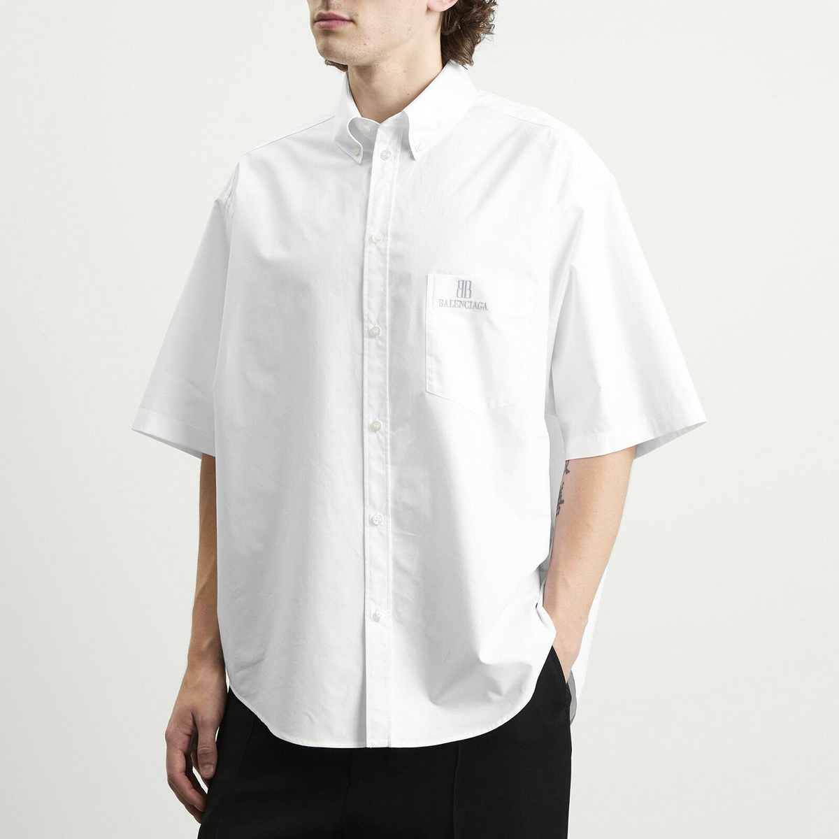 Balenciaga Men's Fit Shirt in White