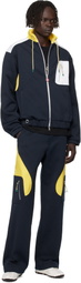 Casablanca Navy & Yellow Jacquard Nylon Cargo Pants