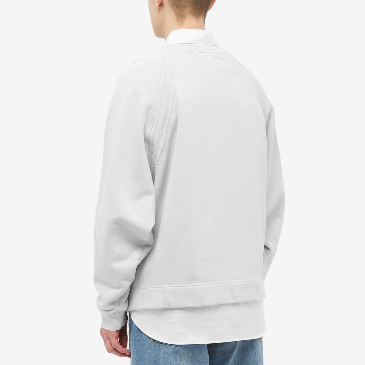 Acne Studios Men's Farmy Chain Rib Crew Sweat in Cold White Acne