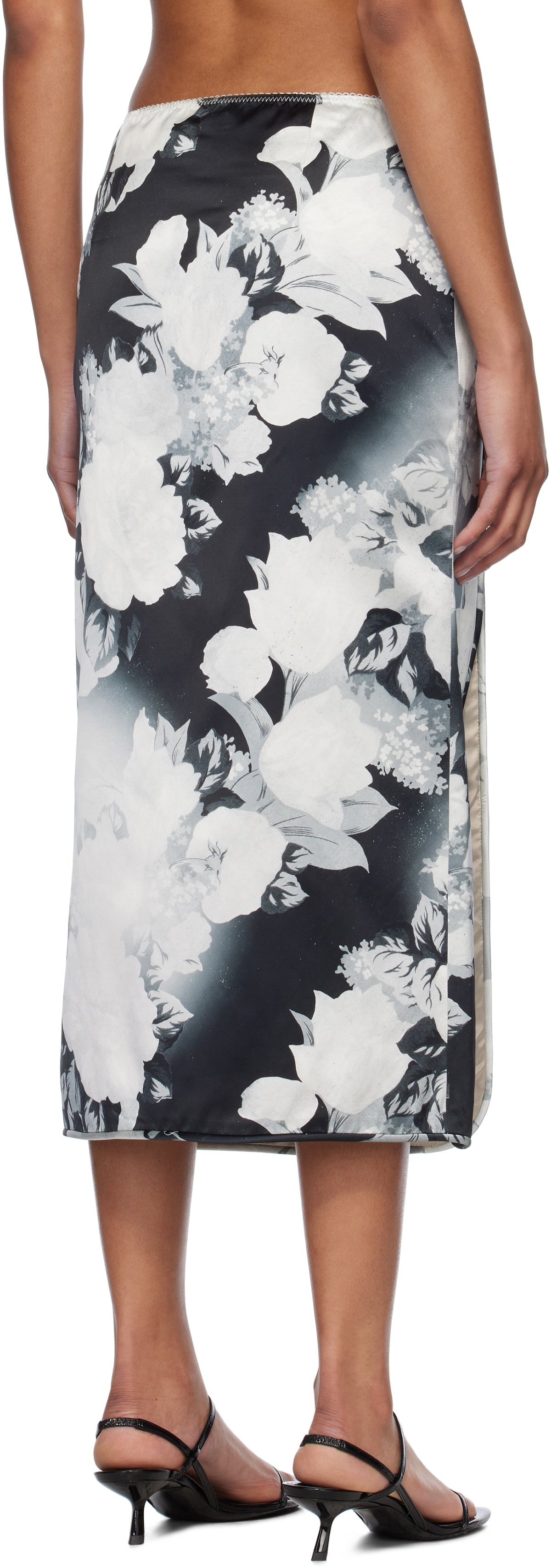 Meryll Rogge Black & White Slip Midi Skirt
