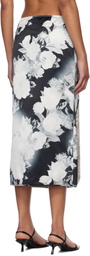 Meryll Rogge Black & White Slip Midi Skirt