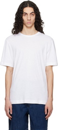 BOSS White Cotton-Linen Regular Fit T-shirt