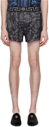 Versace Underwear Black Barocco Pyjama Shorts